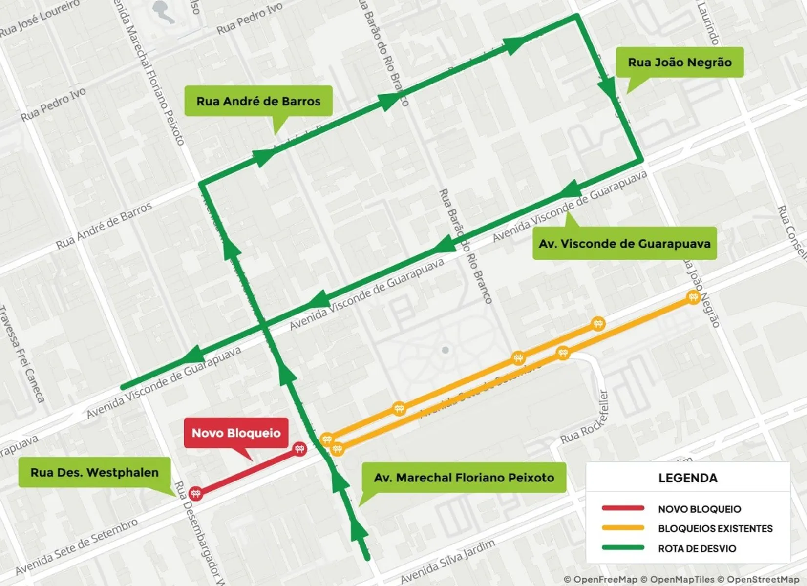 Novo bloqueio em avenida importante de Curitiba; veja o que fazer