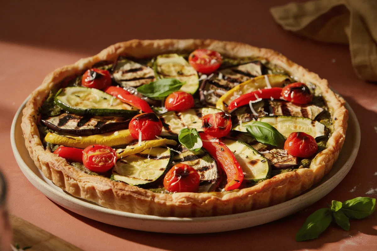 Quer um jantar com vegetais? Aprenda a fazer esta quiche de abobrinha, berinjela e pimentão
