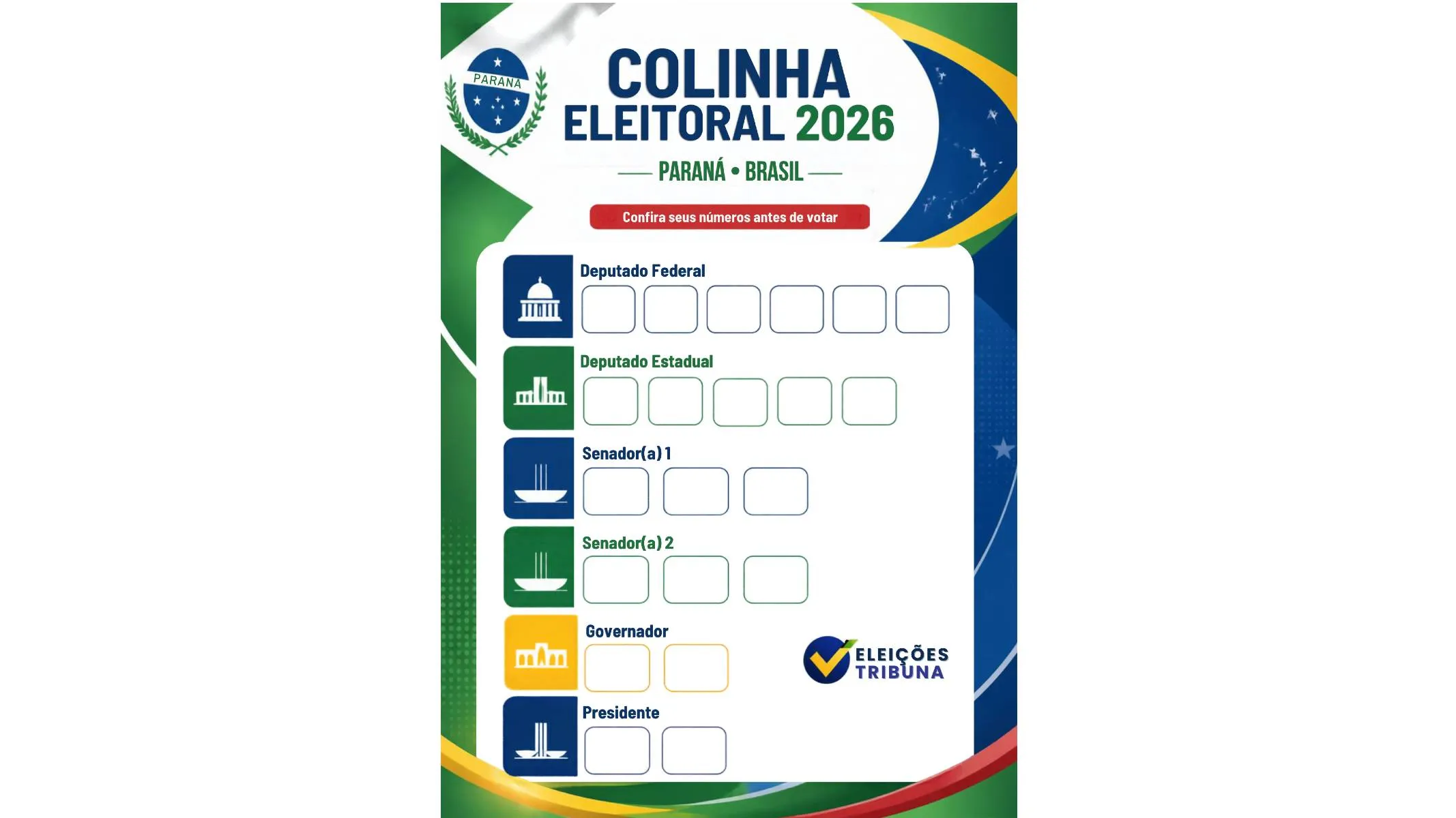 Eleições 2026: baixe e imprima a colinha para não errar na hora de votar