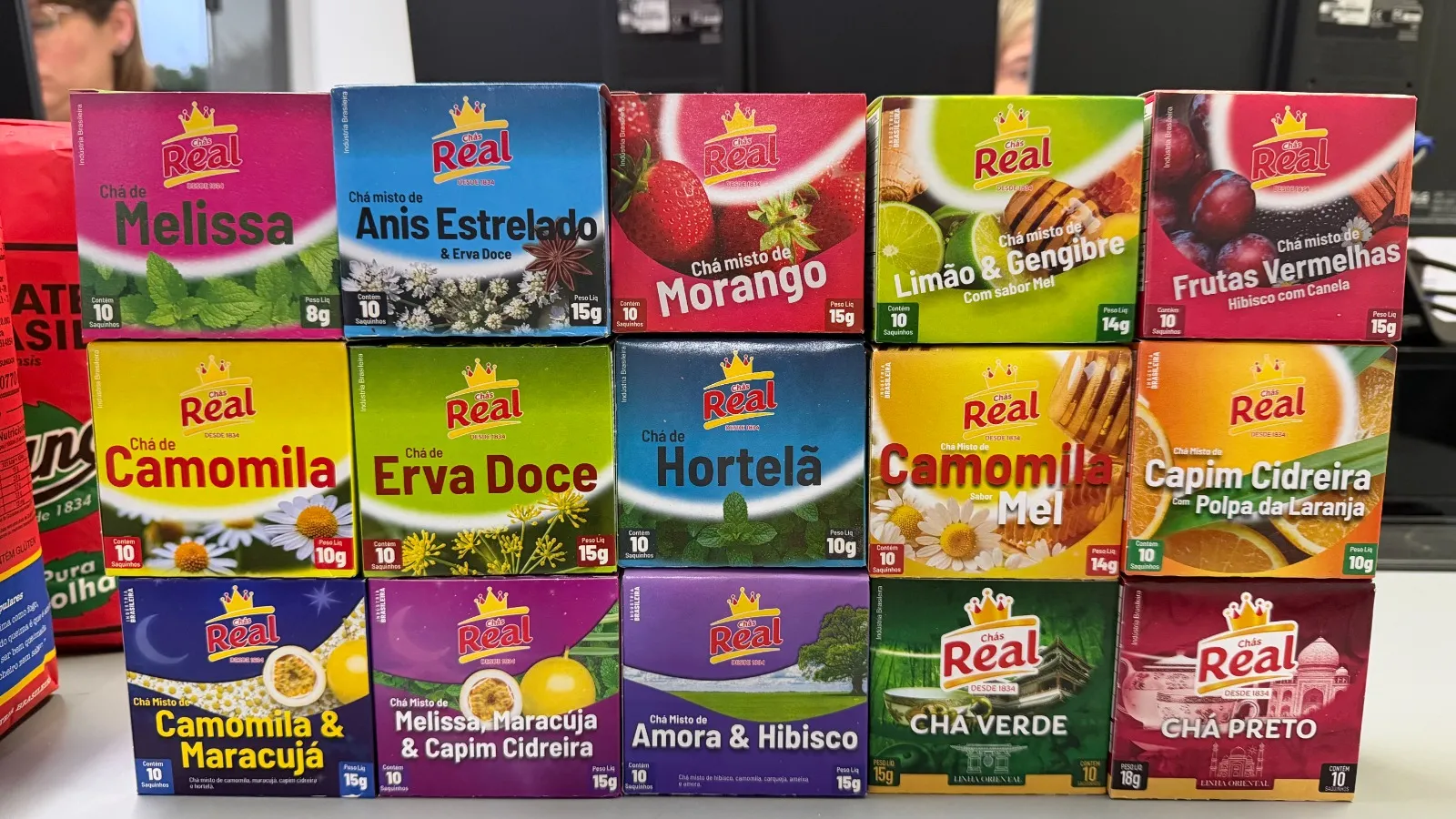 Chás Real / Embalagens de todos os sabores da Chás Real