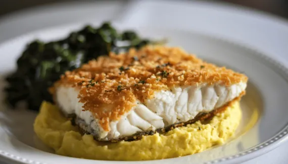 Peixe empanado com purê de batata-doce: aprenda essa receita fácil e proteica para o jantar