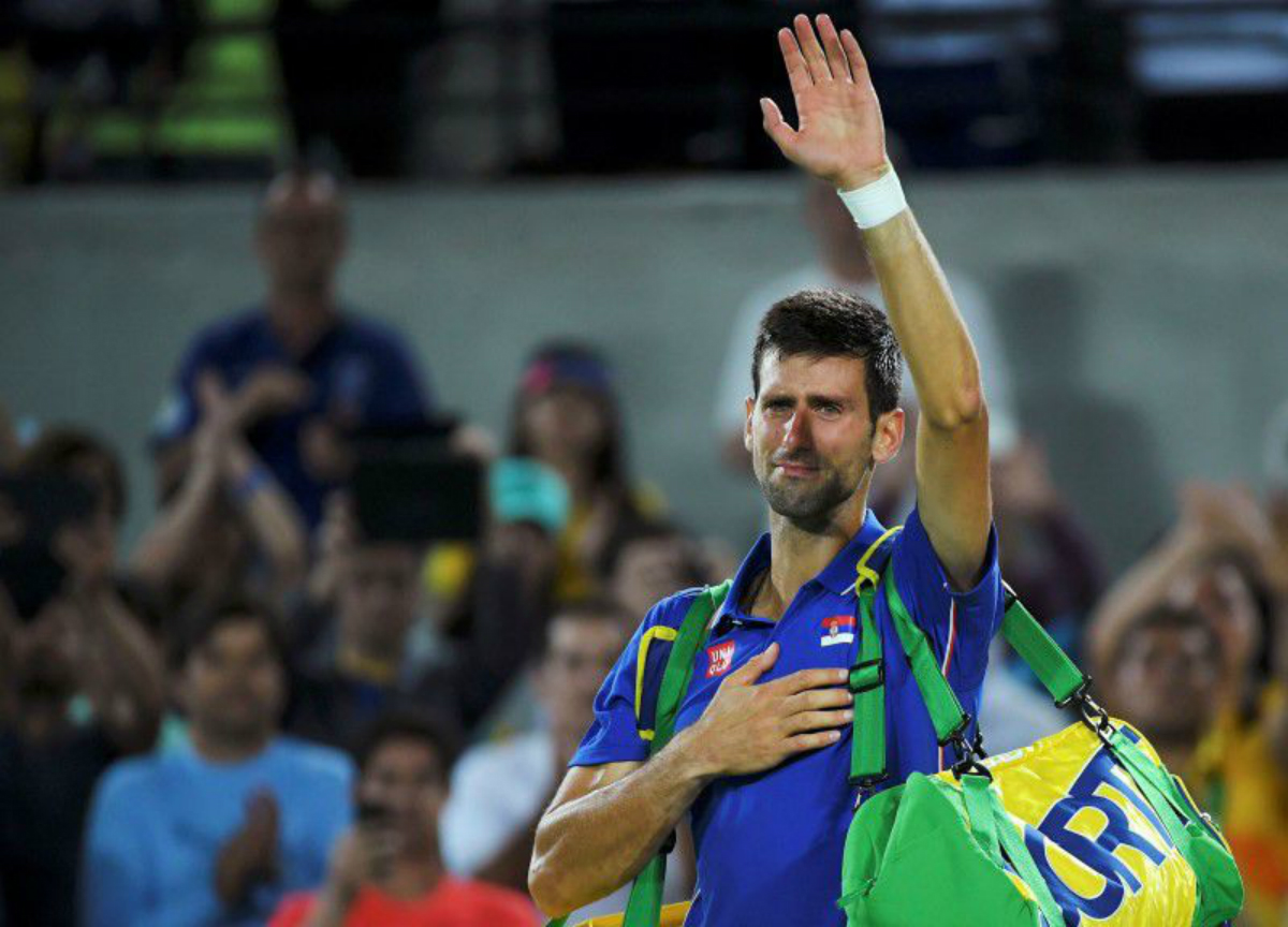 A comovente imagem do adeus de Novak Djokovic. Foto: Divulgação