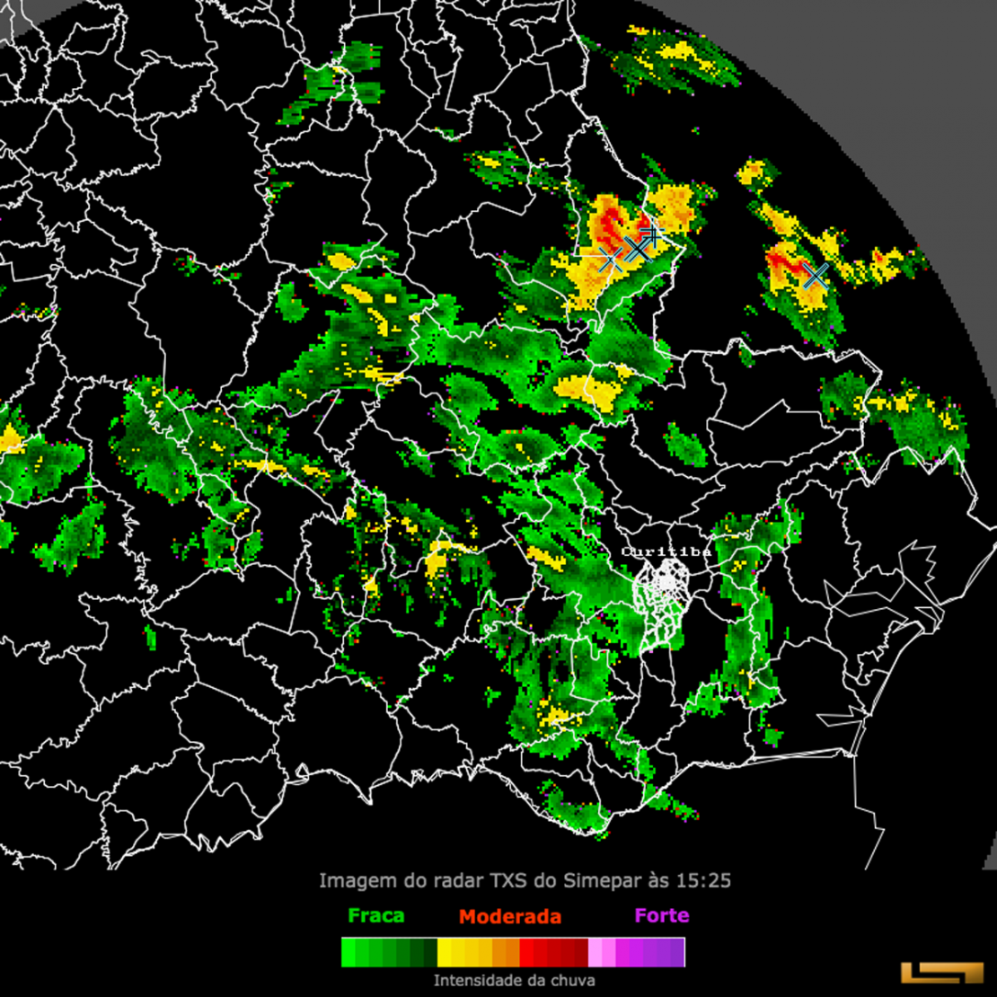 Radar do Simepar em Teixeira Soares.