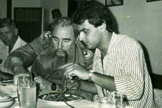 Fidel Castro e o senador Aécio Neves.