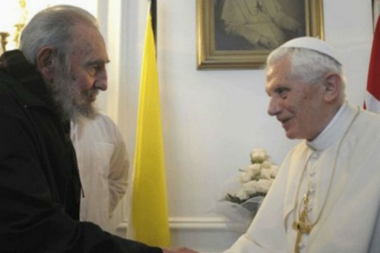 Fidel e o Papa Bento XVI.