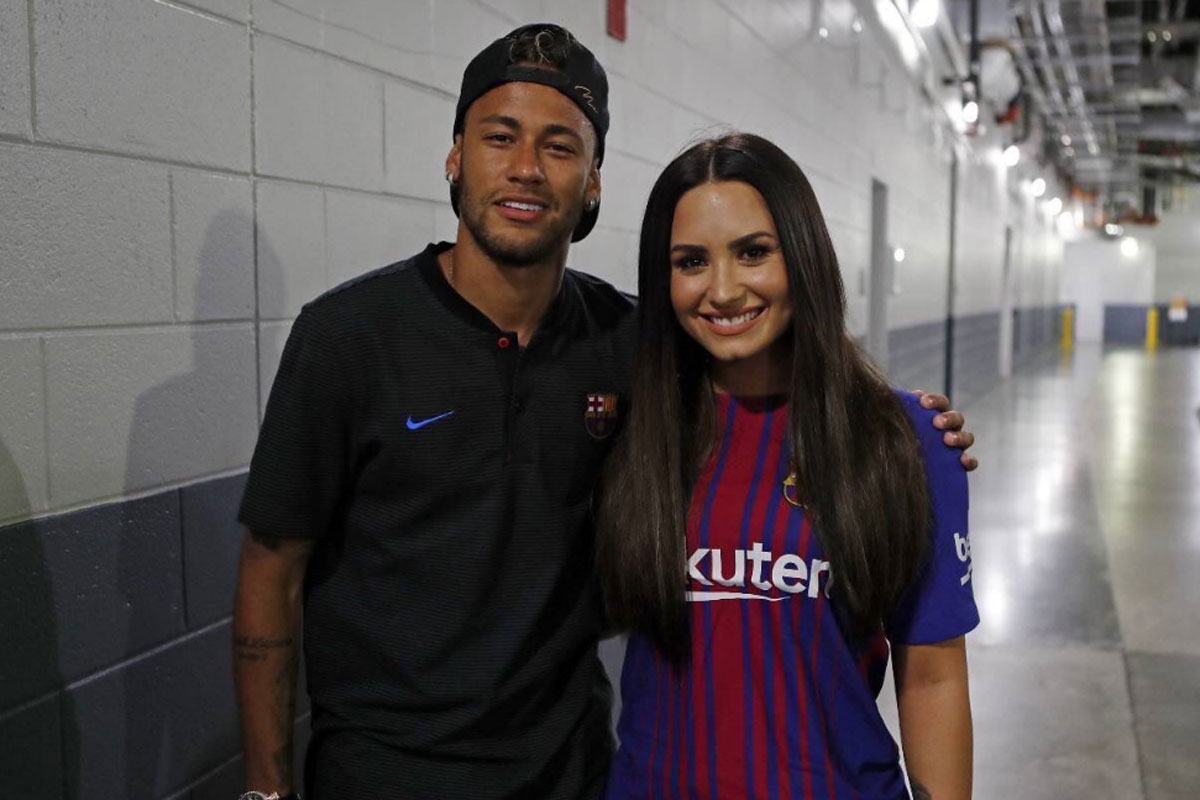 Após troca de likes, Demi Lovato e Neymar se encontram nos EUA