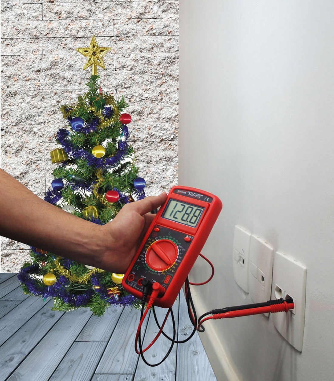 Árvore de Natal sem choque elétrico e risco de incêndio