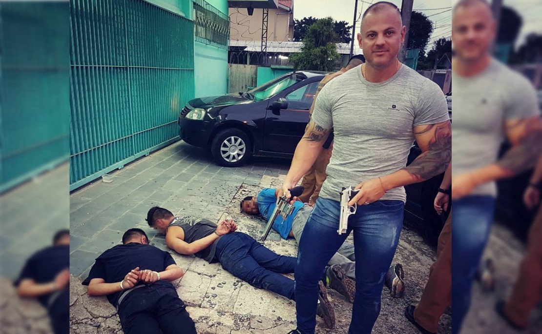 O sargento Henry Lamy viu os homens armados dentro do carro e chamou apoio. Foto: Reprodução/Instagram.