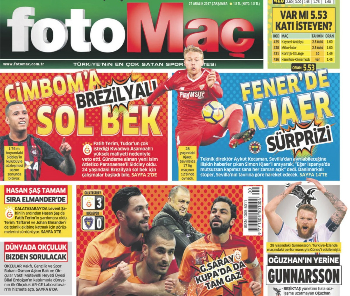 Sidcley estampou as capas dos jornais da Turquia. Foto: Reprodução