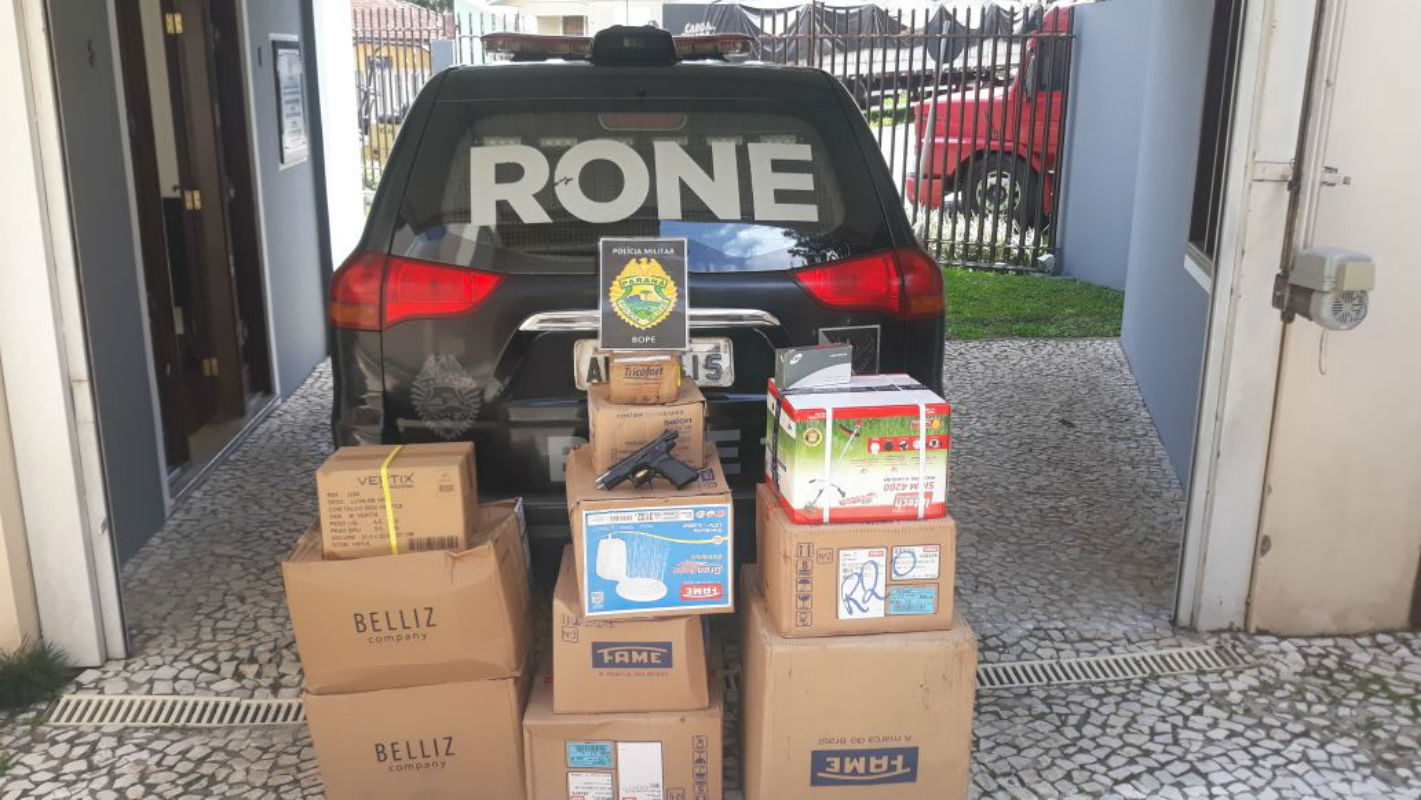 Rone/Bope recuperou carga roubada no Boa Vista. Foto: Divulgação / Bope