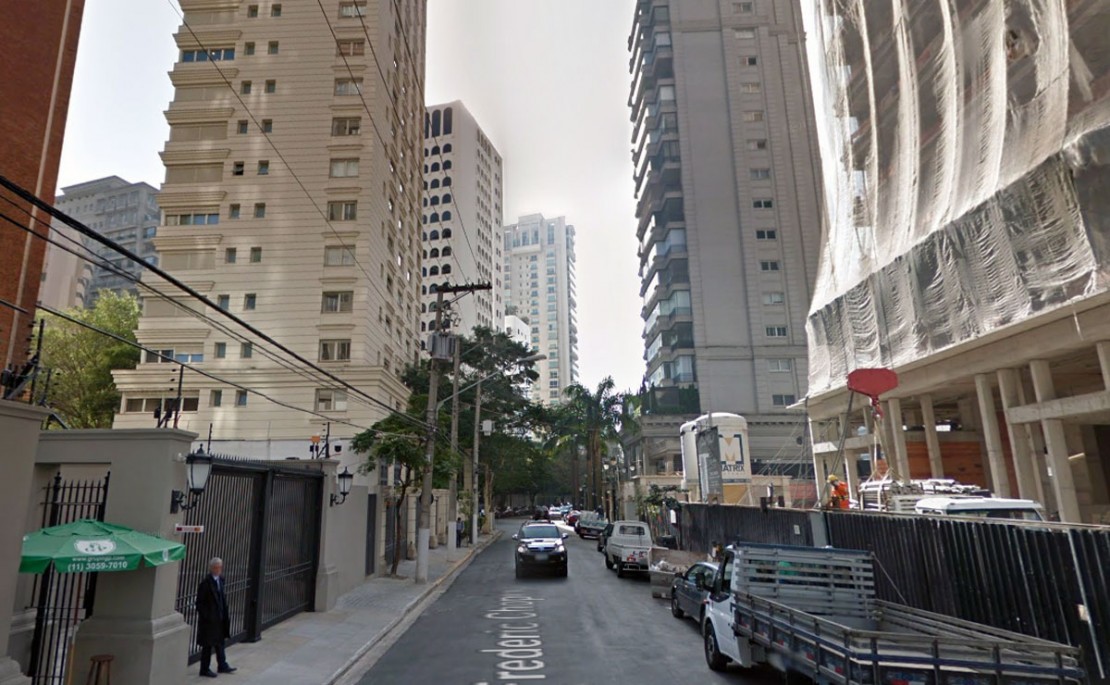 Apartamento de R$ 35 milhões de Faustão fica na Rua Frereric Chopin, no bairro Jardim Europa, em São Paulo.