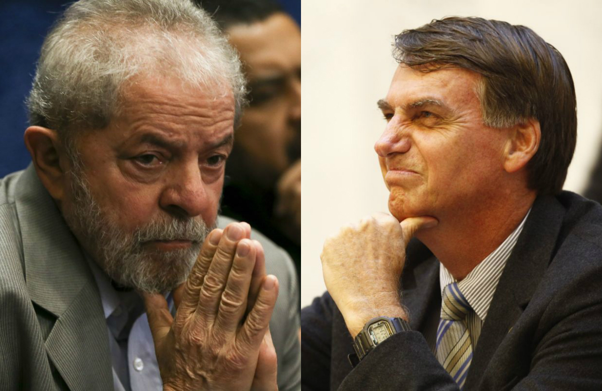 Lula e Jair Bolsonaro estarão em Curitiba na próxima quarta. Foto: Montagem