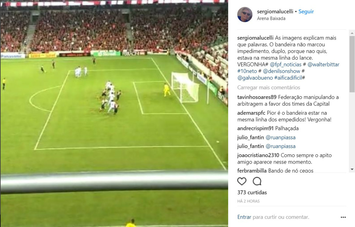 Malucelli postou nas redes sociais foto onde mostra o impedimento de José Ivaldo. Foto: Reprodução/Instagram