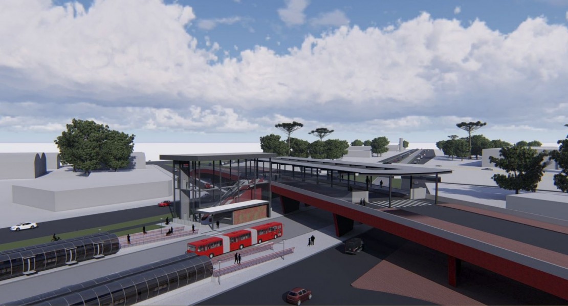 Dois novos viadutos, uma estação de integração e duas trincheiras fazem parte das transposições da Linha Verde. Foto: Divulgação/IPPUC