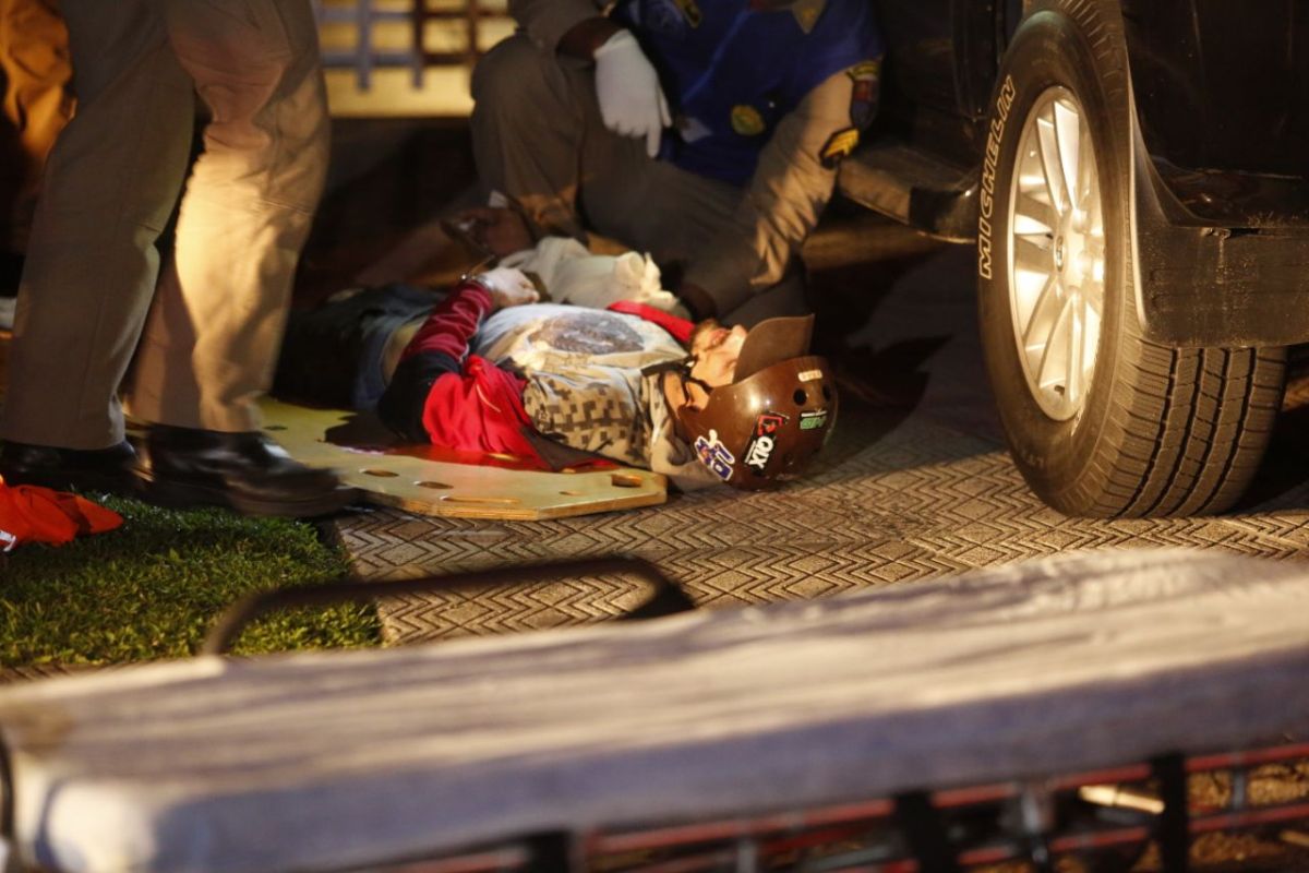 Assaltante usava todos os equipamentos de proteção. Foto: Lineu Filho