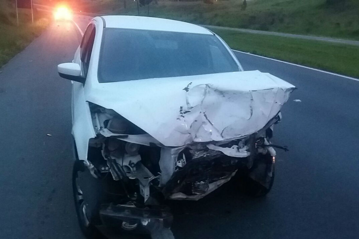 Colisão aconteceu na rodovia do Xisto (BR-476), no bairro Tatuquara, em Curitiba. Foto: Divulgação PRF
