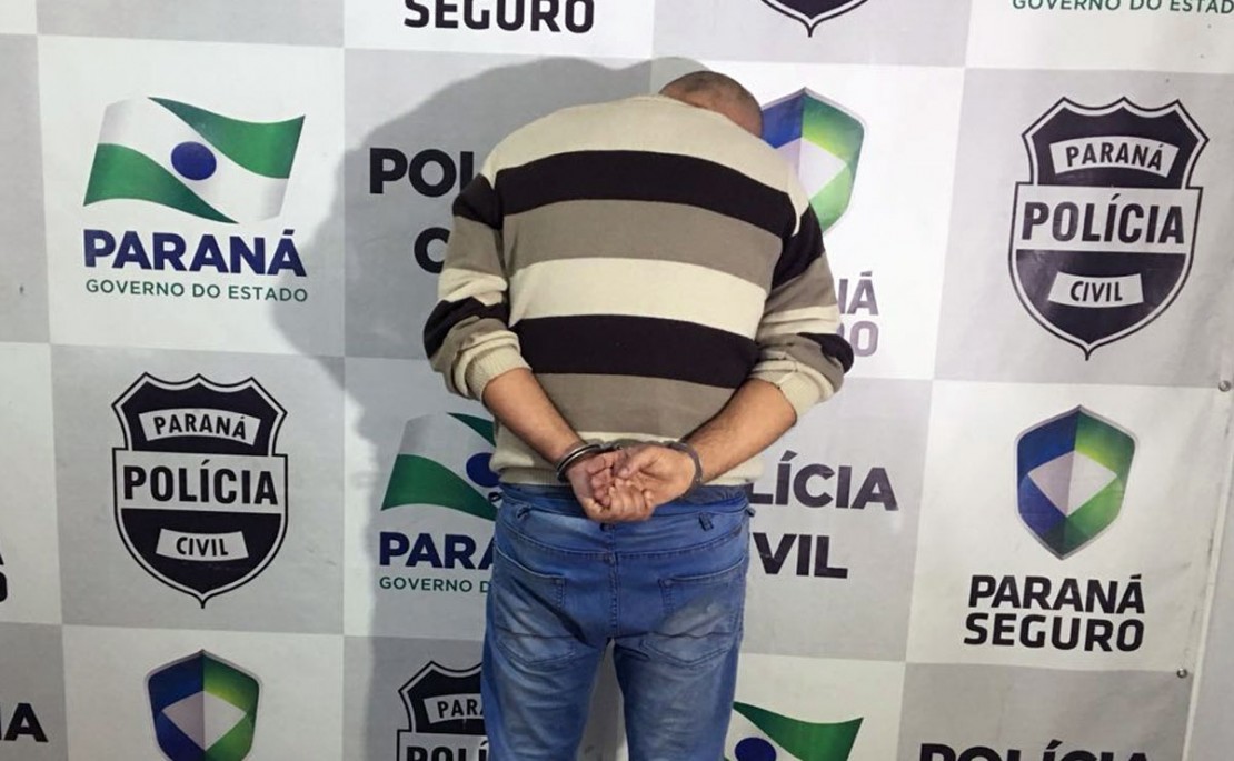O homem foi preso em Curitiba, no bairro Pinheirinho. Foto: Divulgação/Polícia Civil.