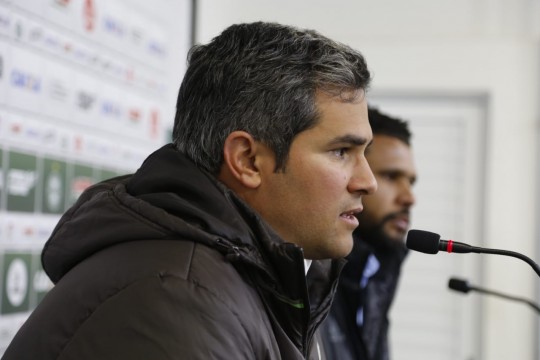 Augusto de Oliveira e Pereira participaram de coletiva nesta terça-feira. Foto: Marcelo Andrade.