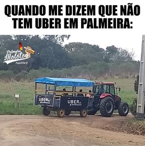 Imagem publicada no Facebook mostra "Uber de carroça" em Palmeira.