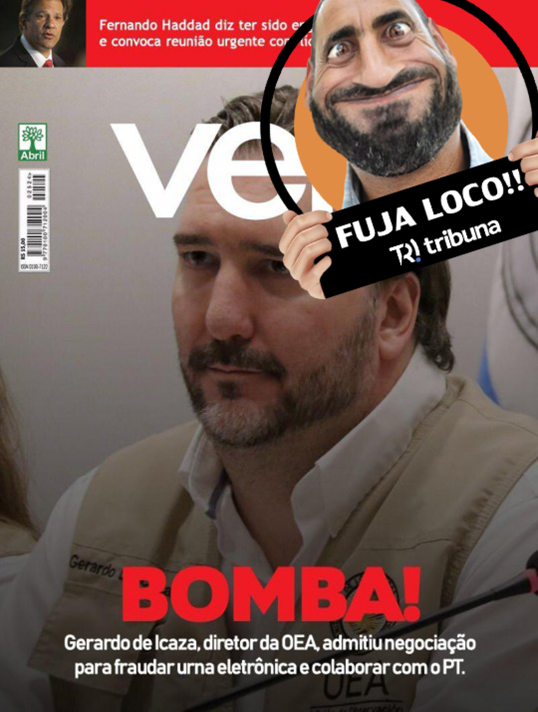 Capa falsa da revista Veja que circula nas redes sociais. Foto: Reprodução/Whatsapp 