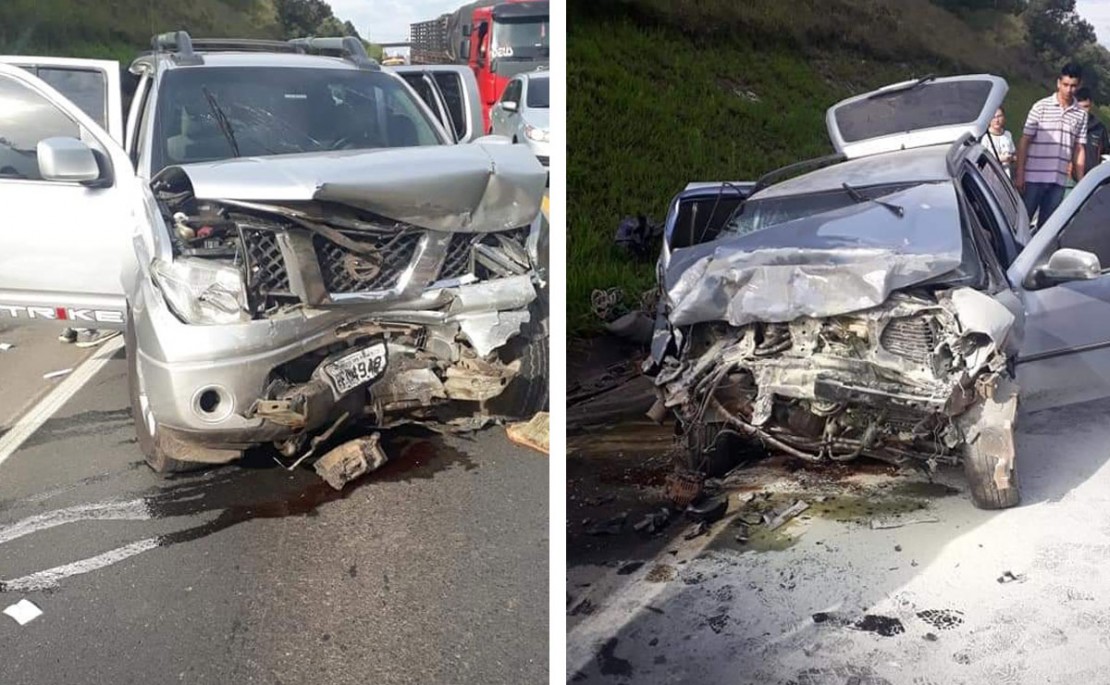 Condutor da Parati precisou ser resgatado de helicóptero tamanha gravidade dos ferimentos. Fotos: Colaboração/Rede News.