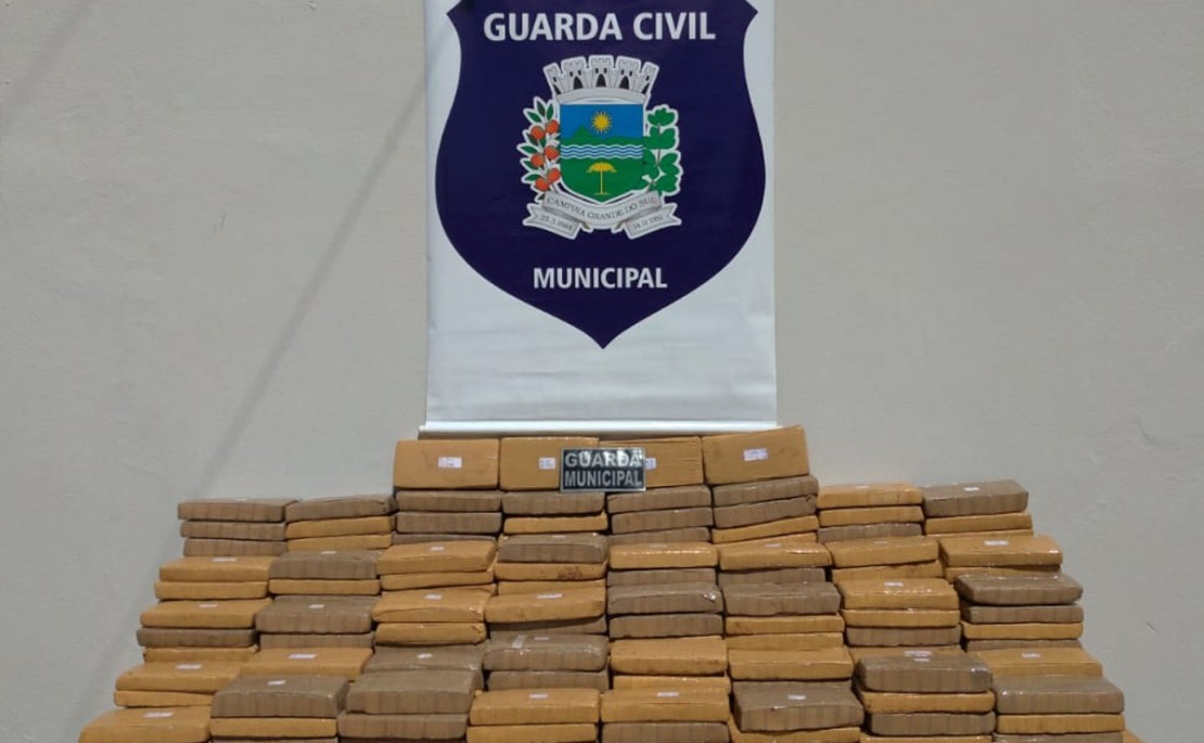 Guarda Municipal de Campina Grande do Sul apreende 276 quilos de maconha.