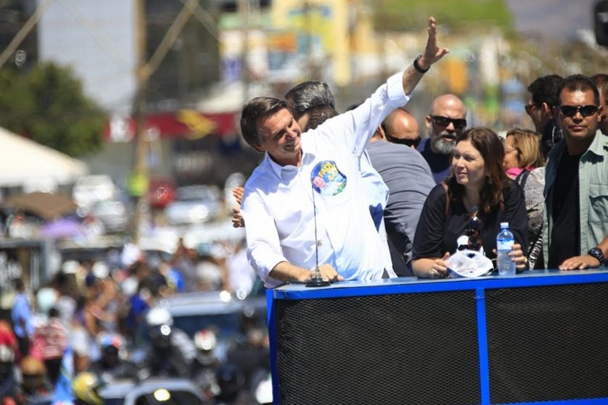 Candidato à presidência da república, Jair Bolsonaro (PSL) em campanha. Foto: Flickr/Família Bolsonaro