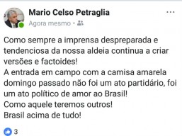 Petraglia meteu a boca na imprensa em sua conta no Facebook. Foto: Reprodução/Facebook