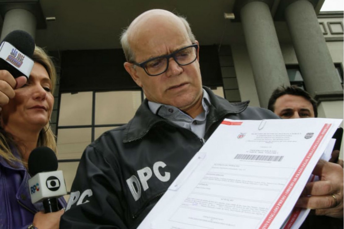 Delegado Amadeu Trevisan entregou o inquérito da morte do jogador Daniel ao Ministério Público. Foto: Atila Alberti/Tribuna do Paraná