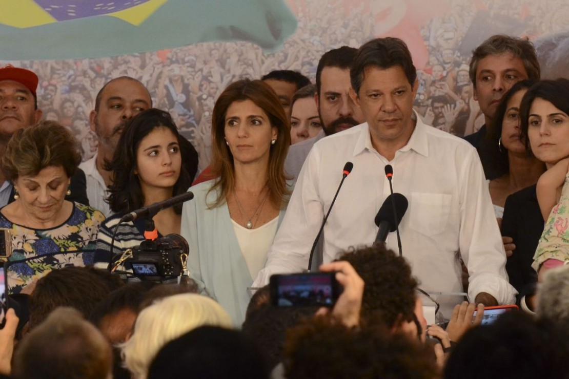 Haddad faz pronunciamento após a divulgação do resultado das eleições. Foto: Rovena Rosa / Agência Brasil
