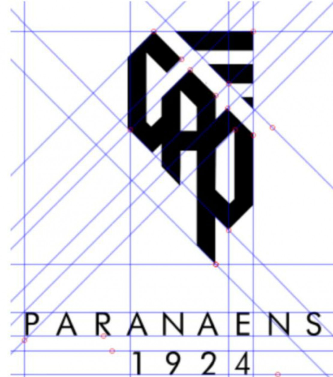 Tribuna teve acesso ao esboço do possível logotipo do Furacão. A imagem está cortada e falta o E do “Paranaense”. Foto: Reprodução
