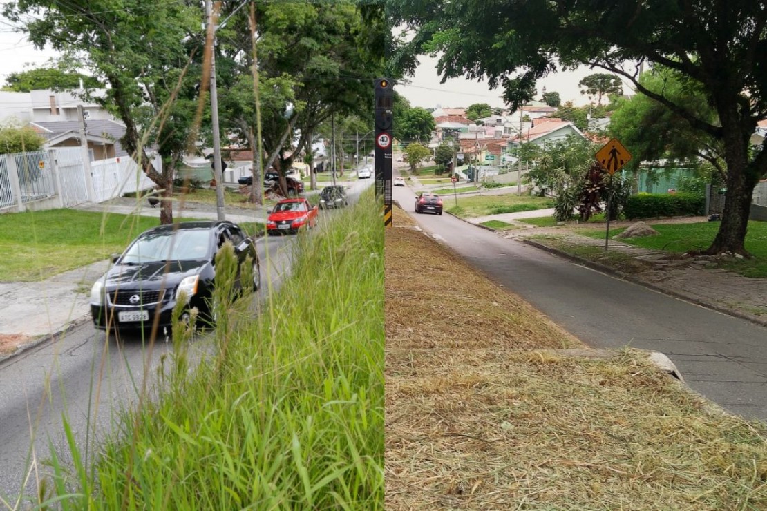 Lombada eletrônica ontem (esquerda) e hoje (direita). Fotos: Leonardo Colleto e Átila Alberti/Tribuna do Paraná