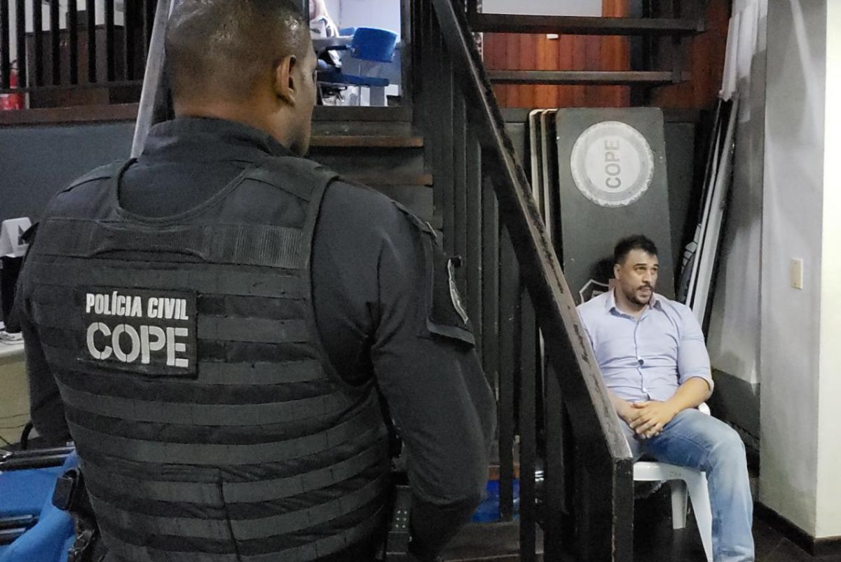 Raphale Suss Marques foi levado à sede do COPE, em Curitiba. Foto: Divulgação/Polícia Civil