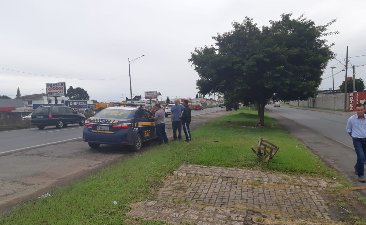 Homem estava sentado embaixo de uma árvore e sofreu ferimentos moderados. Foto: Divulgação/PRF