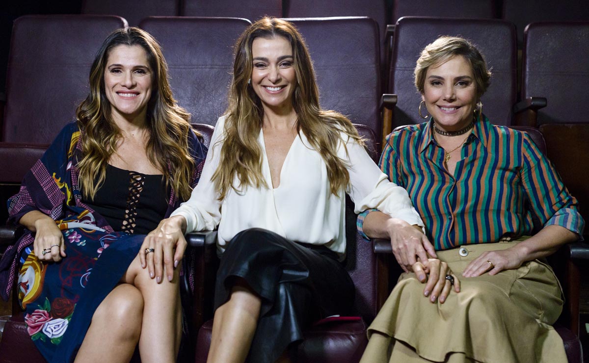 Na série, Ingrid relembra sua parceria com Heloisa Perissé (na foto, as duas estão junto com Mônica Martelli). Foto: Divulgação/TV Globo