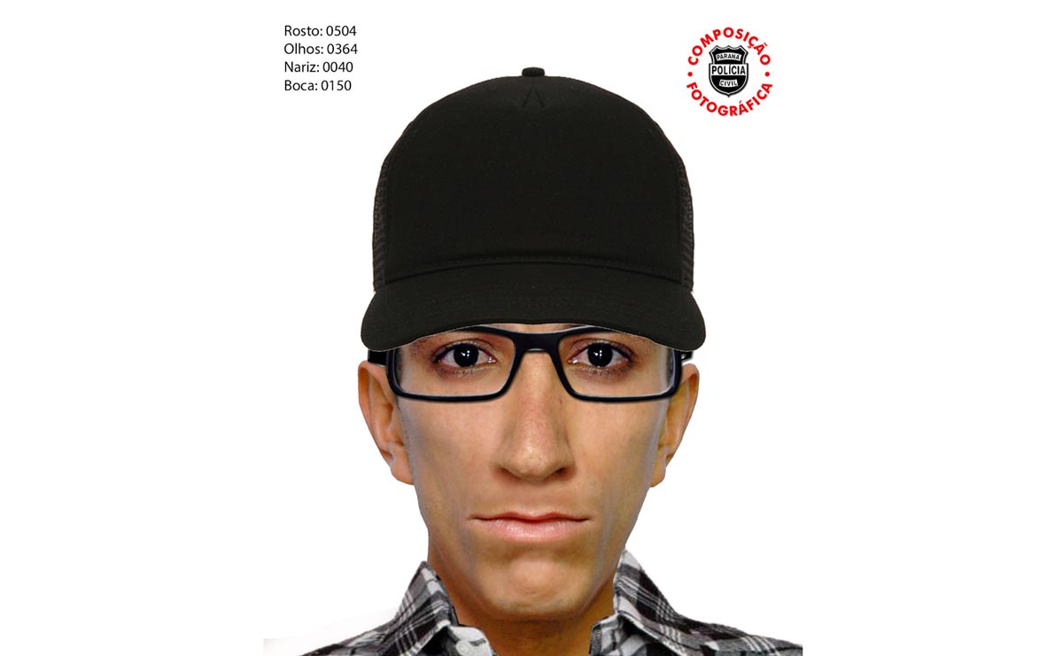 Outra versão do retrato falado do suspeito. Foto: Reprodução