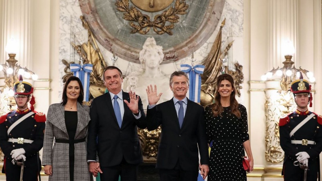 Bolsonaro ao lado do presidente da Argentina, Mauricio Macri. Foto: Marcos Corrêa/Presidência da República