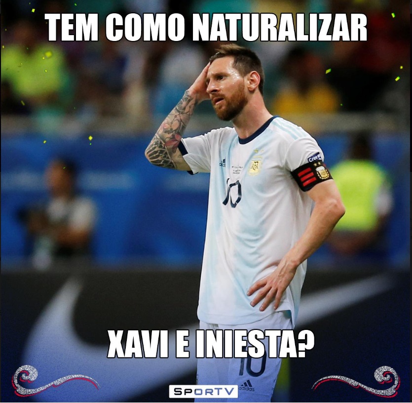 Até o SporTv tirou onda de Messi. Foto: Reprodução/Twitter