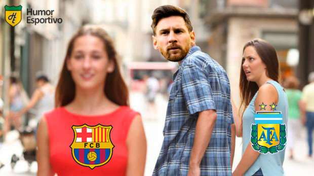 Galera não perdoou Messi. Foto: Reprodução/Humor Esportivo