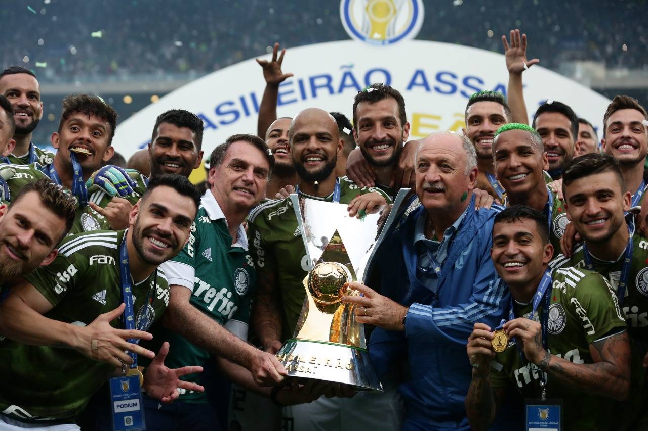 Presidente também esteve na conquista do Palmeiras no ano passado. Foto: Lucas Figueiredo/CBF.