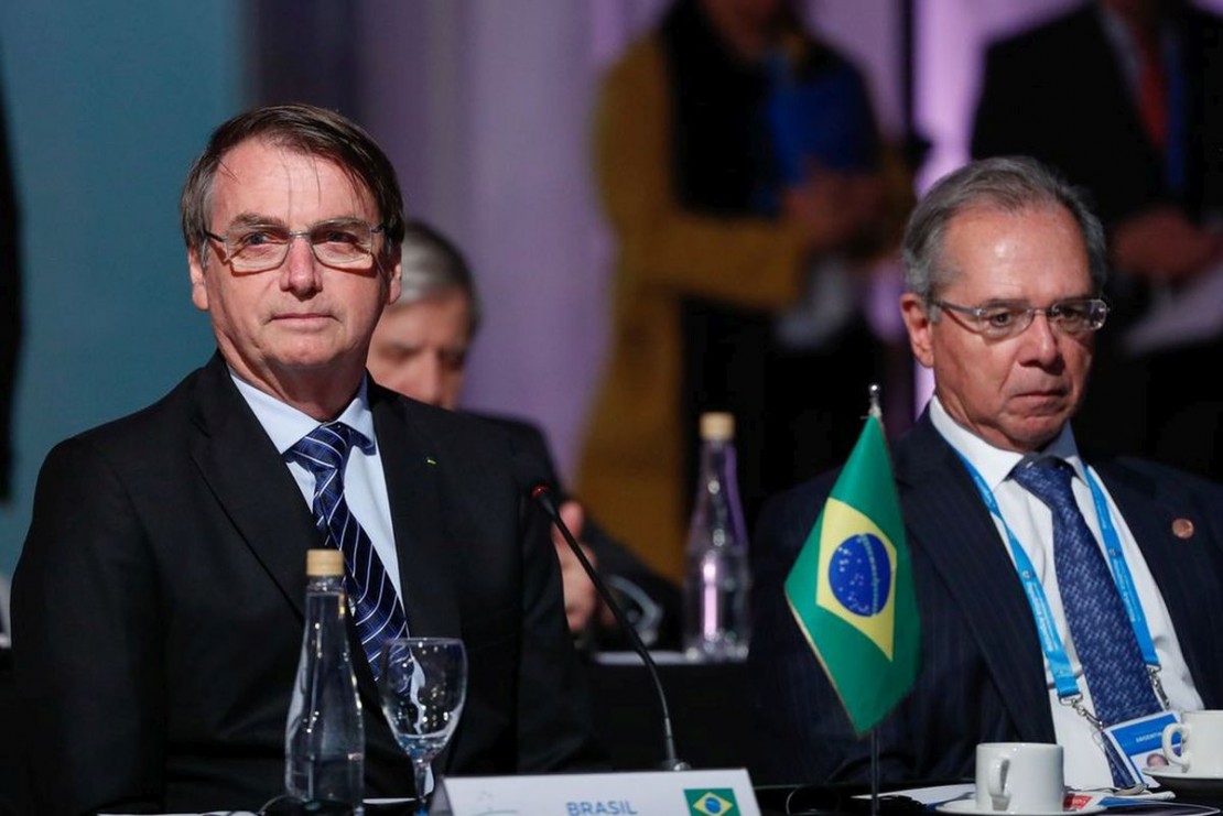 Jair Bolsonaro ao lado do ministro da Economia, Paulo Guedes, dois hackeados pelos piratas virtuais. Foto: Alan Santos/PR