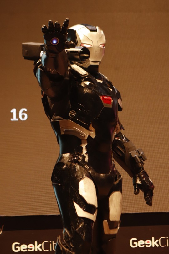 Davidson, como Máquina de Combate, do Marvel Cinematic Universe. Foto: Colaboração/Isabella Moraes