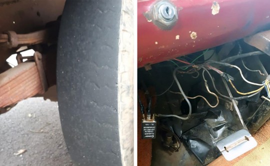 Veículo flagrado pela Setran estava com pneus carecas, falhas no sistema elétrico, entre outras irregularidades. Foto: Divulgação/Setran.