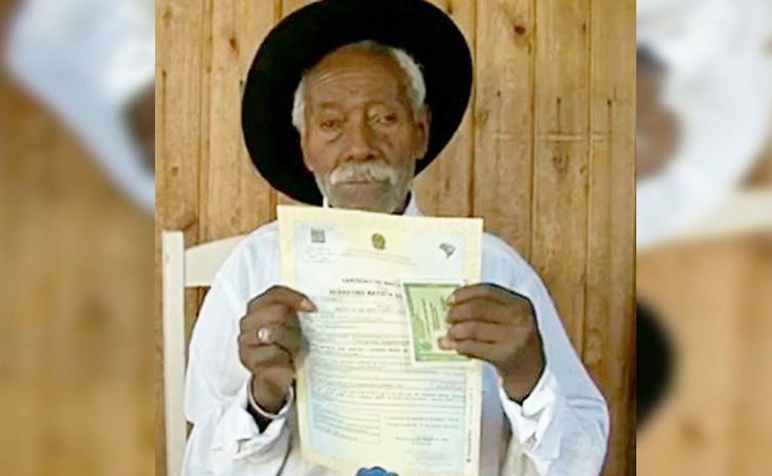 Sebastião, de 117 anos, mora no Sudoeste do Paraná e pode ser o homem mais velho do mundo. Foto: IIPR.