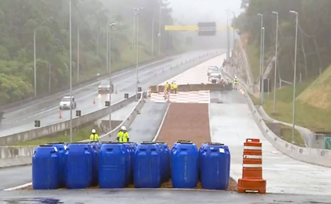 Nova área de escape na BR-376 fica na Curva da Santa, palco de diversos acidentes. Foto: Reprodução/RPC.