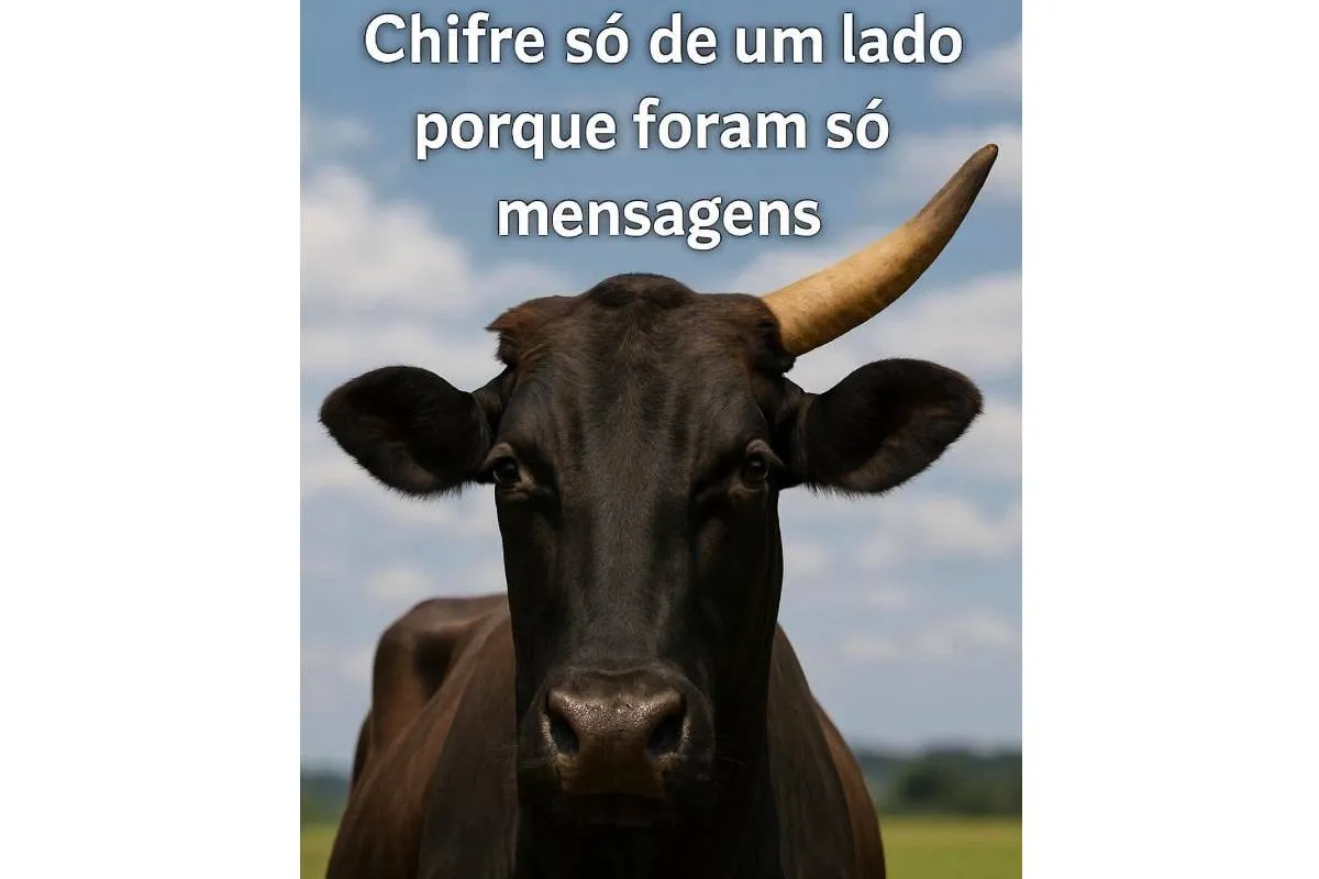 Imagem mostra um touro apenas com um dos chifres.