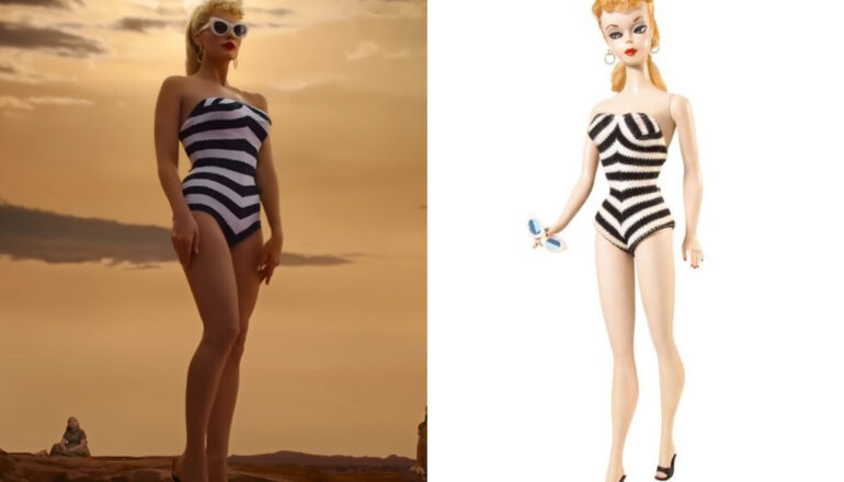 Margot Robbie na primeira versão da Barbie