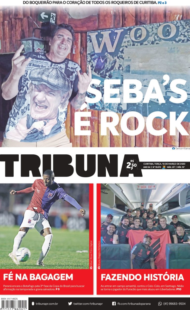 Capa Tribuna terça-feira (10/02/2020)