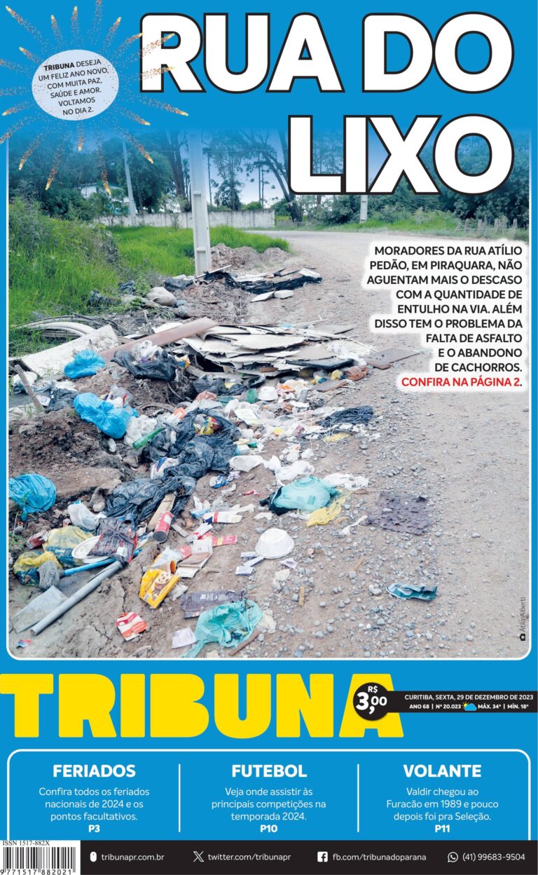 Capa do dia 29/12/23