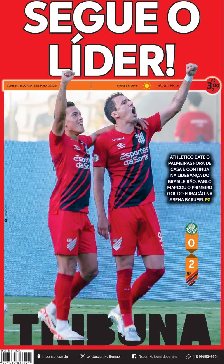 Capa do dia 13/05/24